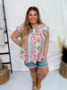 Multi Colored Print Flutter Sleeve Blouse - Whiskey Skies - ANDREE BY UNIT