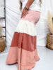 Multi Dusty Rose & Coral Denim Wide Leg Pants - Whiskey Skies - BLUEVELVET