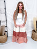 Multi Dusty Rose & Coral Denim Wide Leg Pants - Whiskey Skies - BLUEVELVET