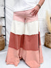 Multi Dusty Rose & Coral Denim Wide Leg Pants - Whiskey Skies - BLUEVELVET