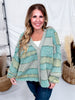 Multi Green Washed Color Block & Patchwork Cardigan - Whiskey Skies - OLI & HALI