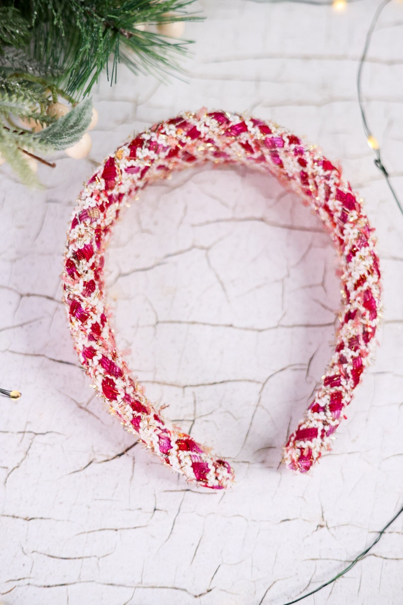 Multi Wine Textured Woven Headband - Whiskey Skies - SHIRALEAH