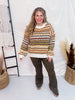 Multicolor Hexagon Knit Sweater - Whiskey Skies - GEEGEE