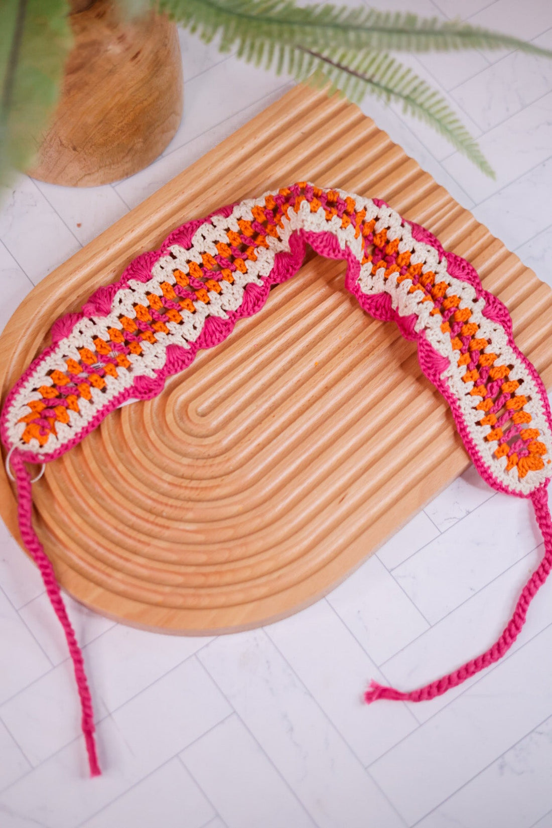 Multicolored Luna Crochet Headband - Whiskey Skies - SHIRALEAH