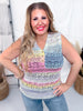 Multicolored V - Neck Knitted Tank Top - Whiskey Skies - DAVI & DANI