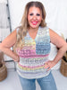 Multicolored V - Neck Knitted Tank Top - Whiskey Skies - DAVI & DANI