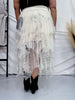Musical Notes Ivory Mesh Skirt - Whiskey Skies - ORIGAMI APPAREL
