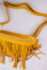 Mustard Suede Removable Fringe Bum Bag - Whiskey Skies - THOMAS & LEE CO.