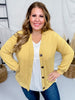 Mustard Yellow Ribbed Button Down Cardigan - Whiskey Skies - STYLIVE