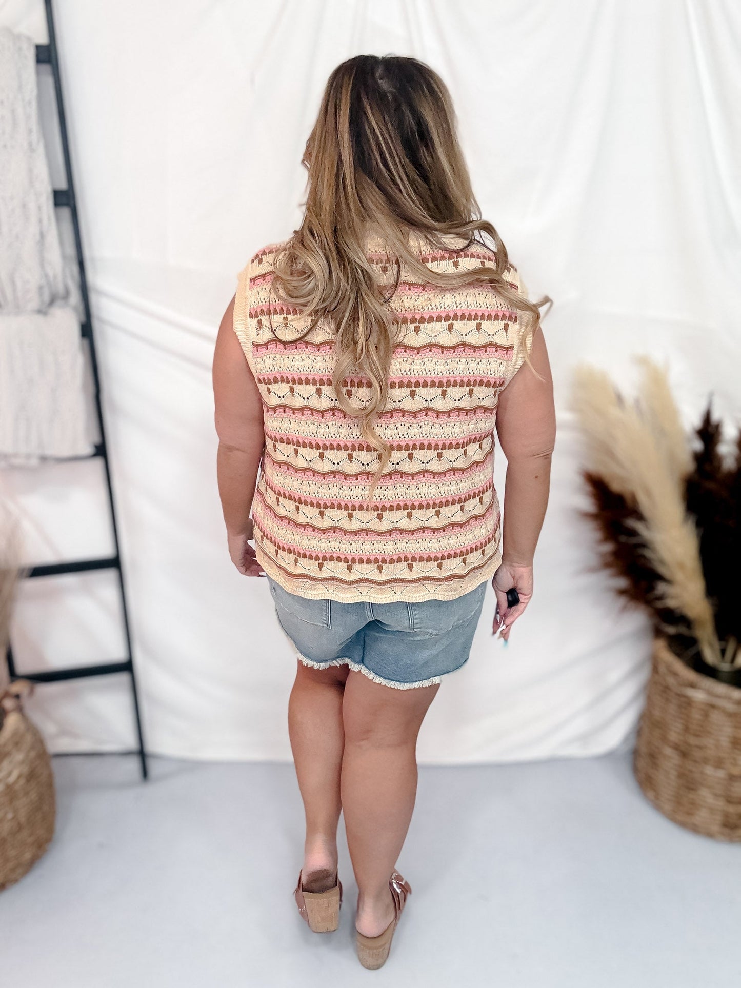 Muti Colored Stripe Sweater Vest - Whiskey Skies - POLAGRAM + BAEVELY