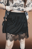 "My Lace" Trendy Midnight Black Skirt W/ Lace Detail - Whiskey Skies - 2 FLY CO.