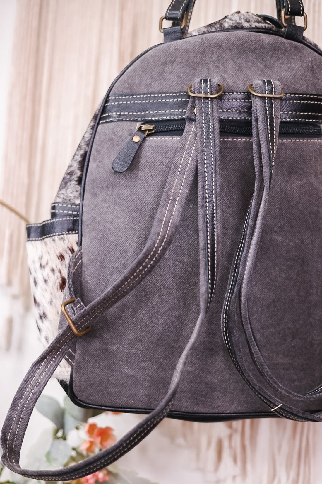 My Vista Hand Tooled Backpack Bag - Whiskey Skies - KHEMCHAND HANDICRAFT