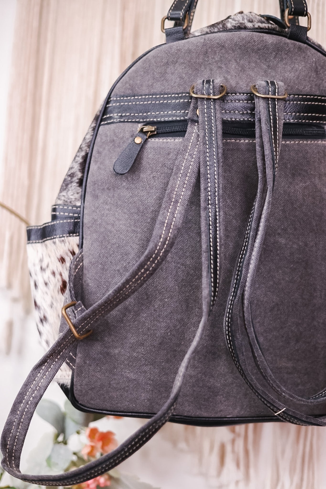 My Vista Hand Tooled Backpack Bag - Whiskey Skies - KHEMCHAND HANDICRAFT