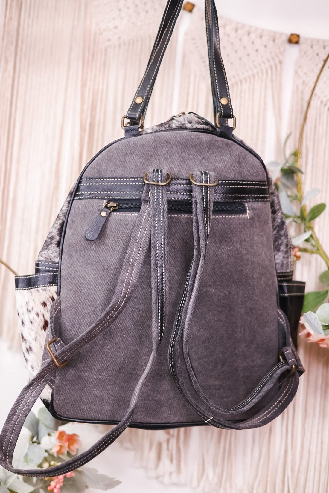 My Vista Hand Tooled Backpack Bag - Whiskey Skies - KHEMCHAND HANDICRAFT