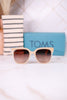 Natasha Square Frame Sunglasses In Oatmilk Fade - Whiskey Skies - TOMS