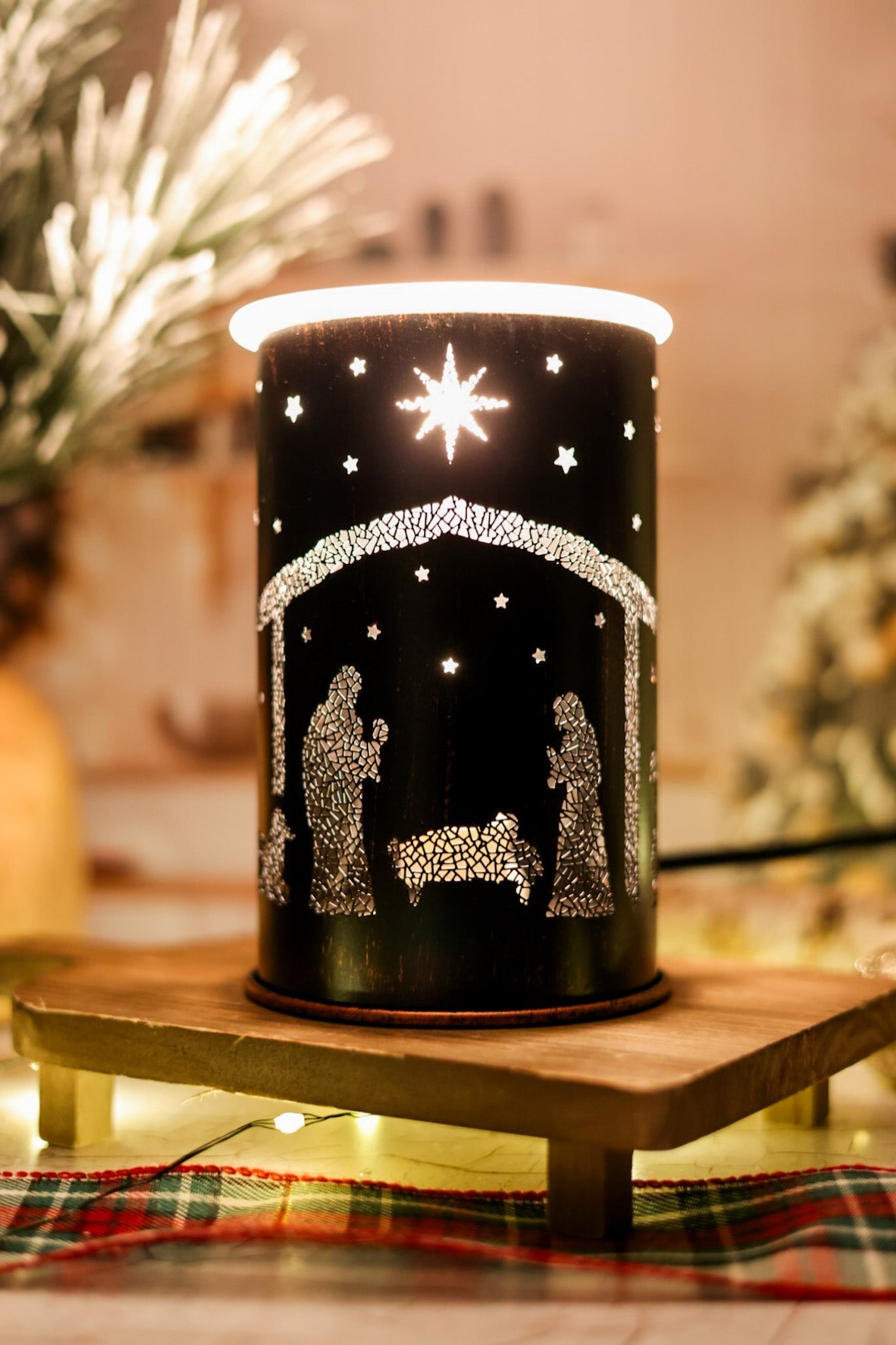 Nativity Scene Illuminated Fragrance Warmer - Whiskey Skies - CANDLE WARMERS ETC