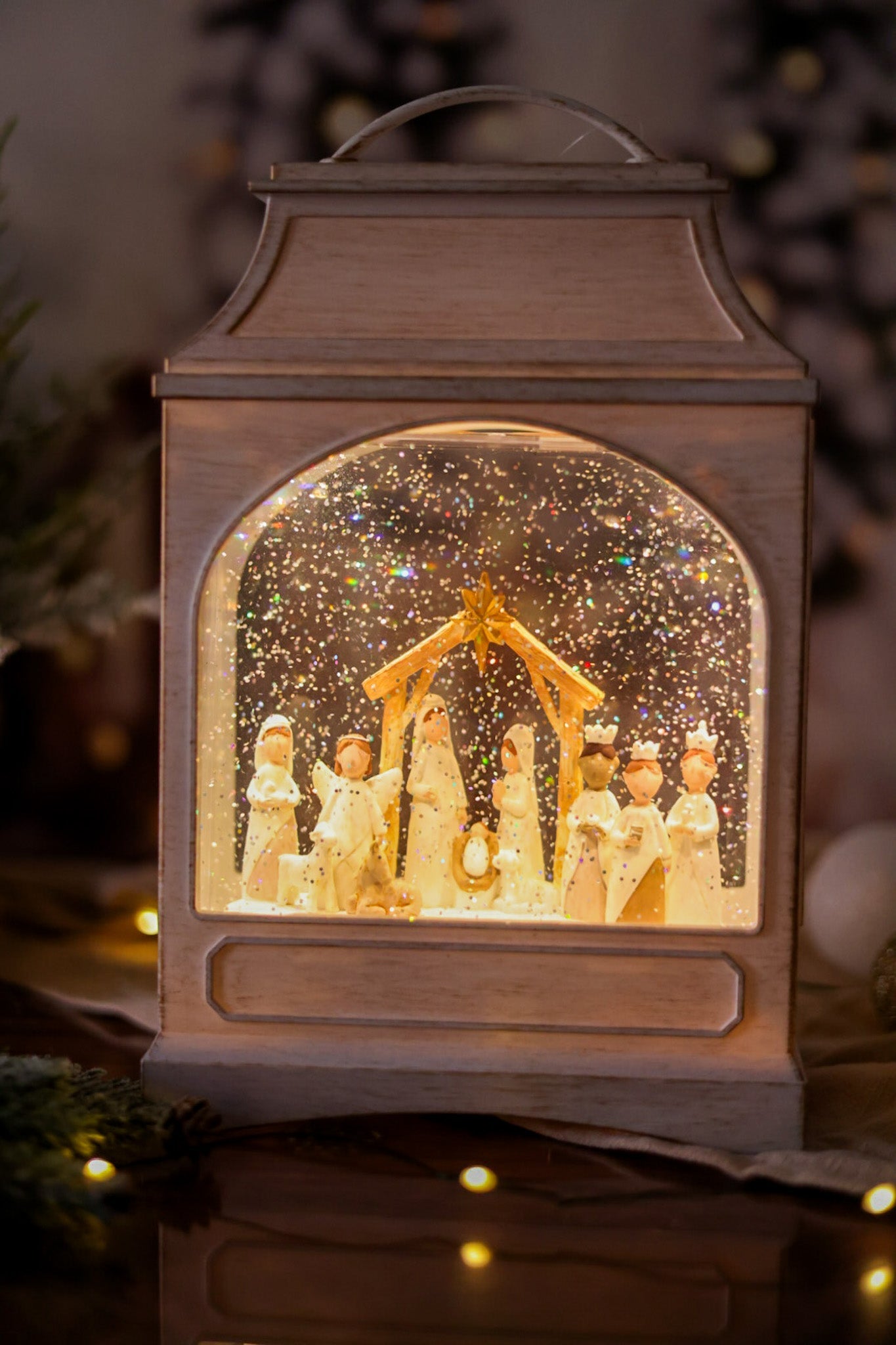 Nativity Scene Musical Water Lantern - Whiskey Skies - RAZ IMPORTS