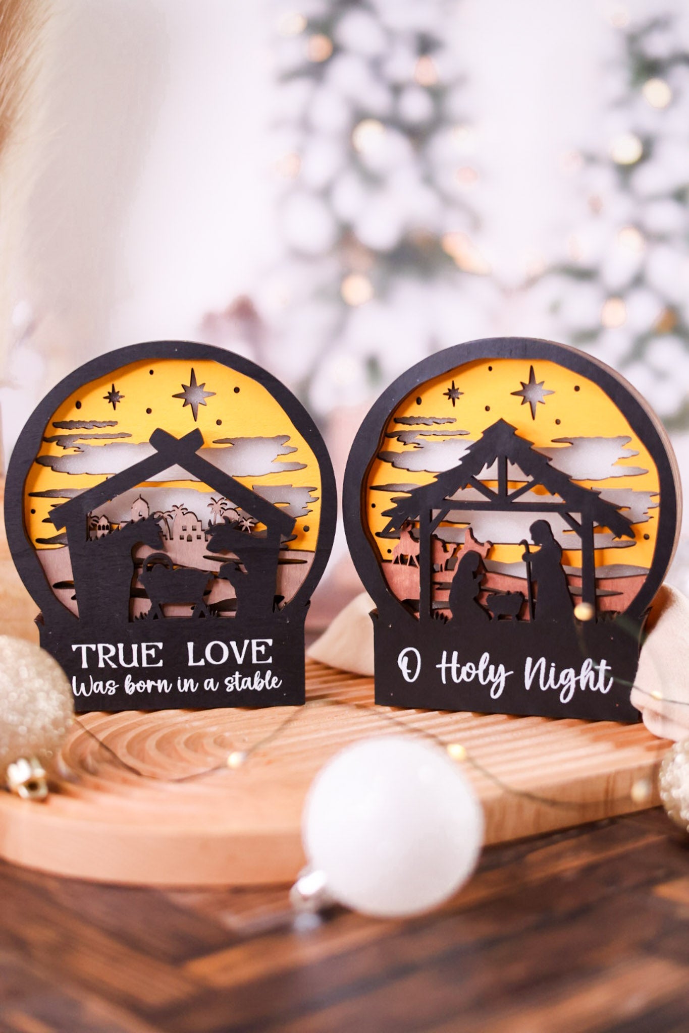 Nativity Scene Tabletop Decorations W/ Lights (2 Styles) - Whiskey Skies - HANNA'S HANDIWORKS