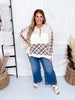 Natural Color Mixed Print Long Sleeve Henley Top - Whiskey Skies - POL CLOTHING INC.
