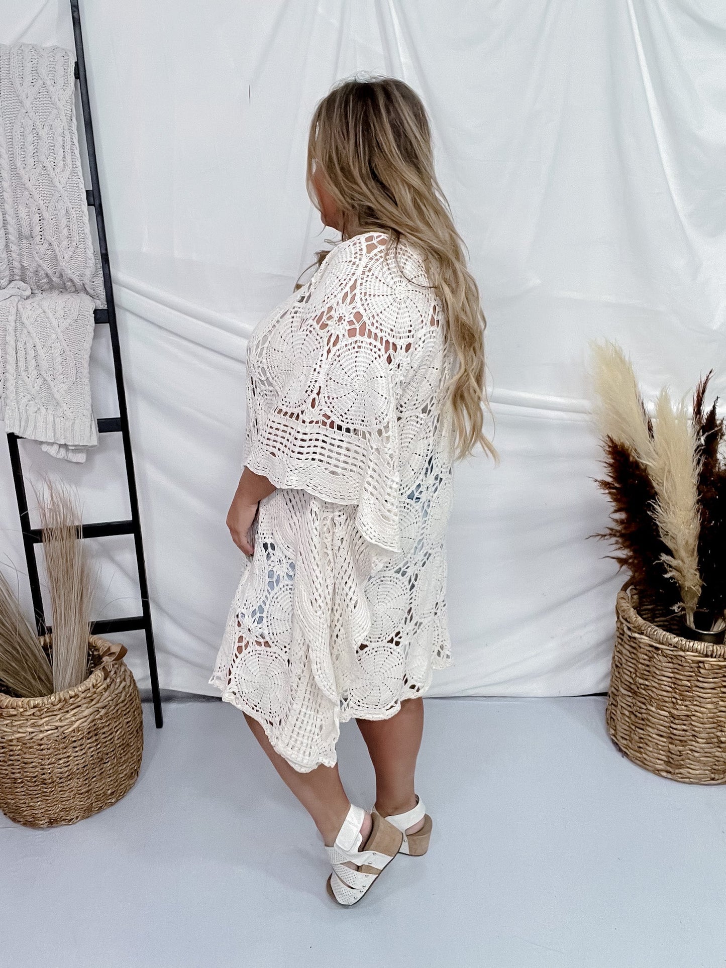 Natural Crochet Kaftan - Whiskey Skies - OLI & HALI