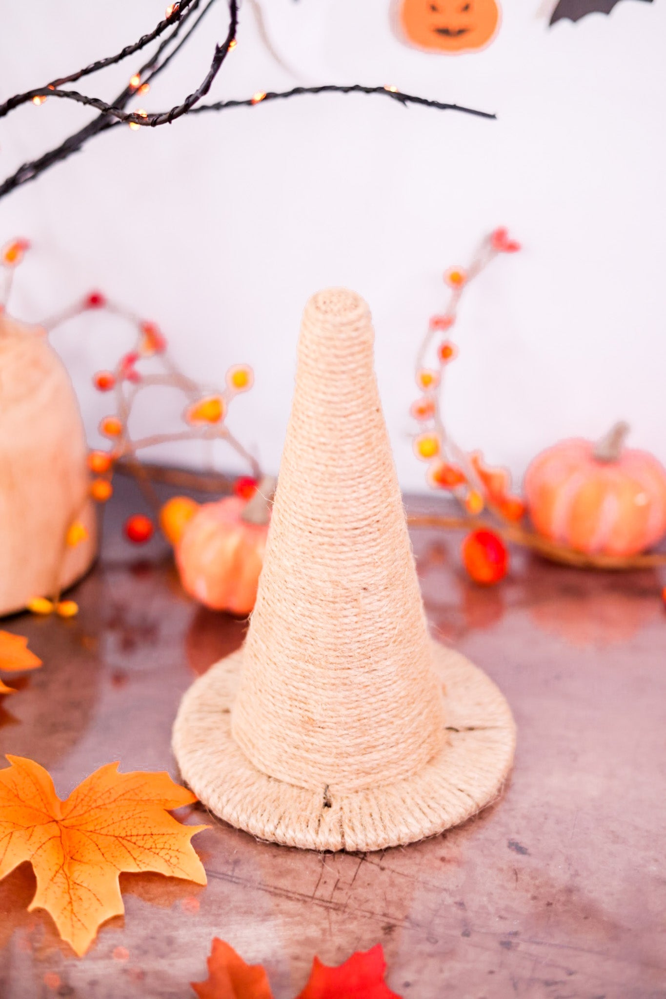 Natural Twine Hat Fall Decoration - Whiskey Skies - ADAMS & CO