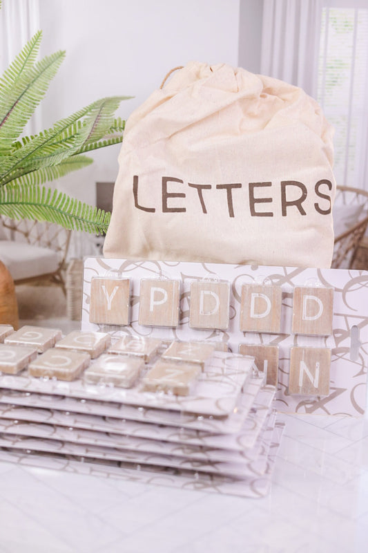 Natural Wooden Letters (Set Of 70) - Whiskey Skies - ADAMS & CO