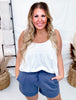 Nautical Navy French Terry Stevie Shorts - Whiskey Skies - MICHELLE MAE