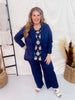 Navy 3/4 Sleeve Magic Blazer - Whiskey Skies - DEAR SCARLETT