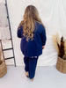 Navy 3/4 Sleeve Magic Blazer - Whiskey Skies - DEAR SCARLETT