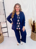 Navy 3/4 Sleeve Magic Blazer - Whiskey Skies - DEAR SCARLETT