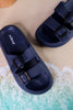 Navy Blue Cushioned Waterproof Slides - Whiskey Skies - SPRING FOOTWEAR