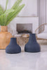 Navy Blue Matte Metal Long Neck Vases (3 Sizes) - Whiskey Skies - K&K INTERIORS