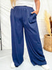 Navy Blue Wide Leg Lounge Pants - Whiskey Skies - ODDI