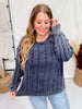 Navy Cable Knit Sweater - Whiskey Skies - HAYDEN