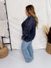 Navy Cable Knit Sweater - Whiskey Skies - HAYDEN