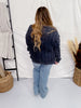 Navy Cable Knit Sweater - Whiskey Skies - HAYDEN