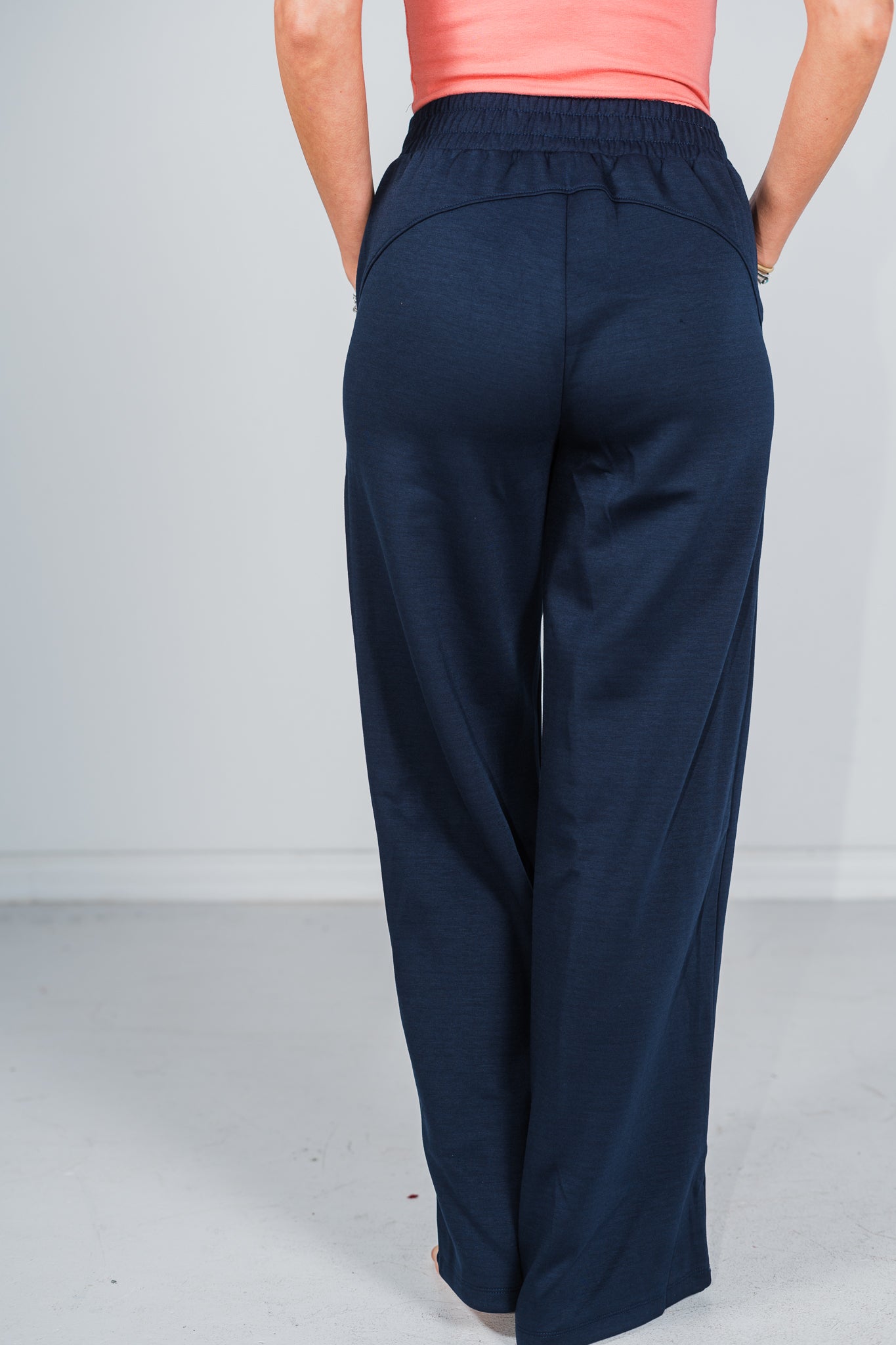 Navy Elastic Waist Modal Pants - Whiskey Skies - DEAR SCARLETT