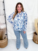Navy Floral Long Sleeve Mesh Top - Whiskey Skies - SHIRLEY & STONE