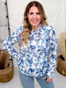 Navy Floral Long Sleeve Mesh Top - Whiskey Skies - SHIRLEY & STONE