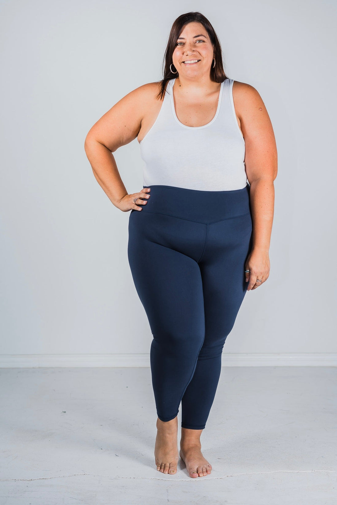 Navy High Waist Butter Soft Leggings - Whiskey Skies - RAE MODE