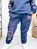 Navy Joggers With Pink Nutcrackers & Bows - Whiskey Skies - SOUTHERN BLISS COMPANY