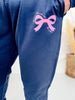 Navy Joggers With Pink Nutcrackers & Bows - Whiskey Skies - SOUTHERN BLISS COMPANY