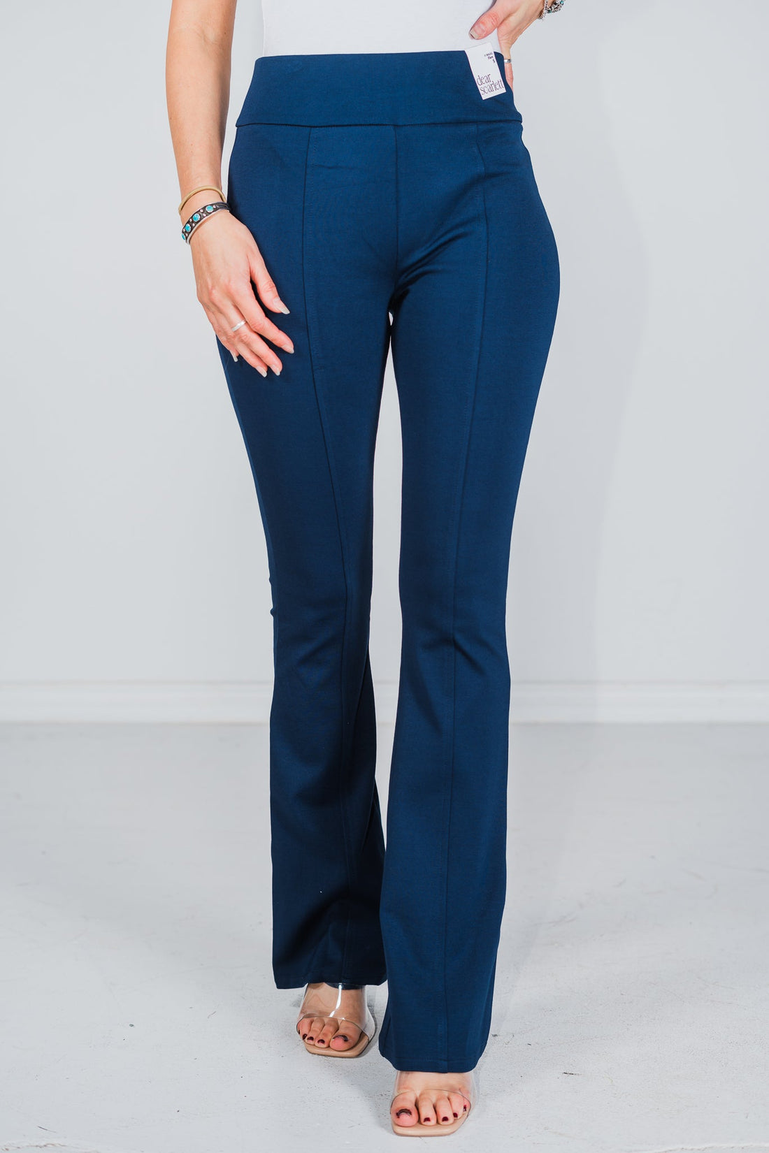 Navy Magic High Waist Kick Flares - Whiskey Skies - DEAR SCARLETT