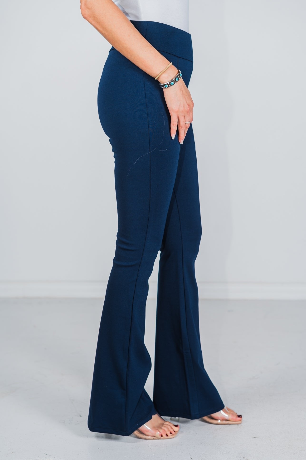 Navy Magic High Waist Kick Flares - Whiskey Skies - DEAR SCARLETT