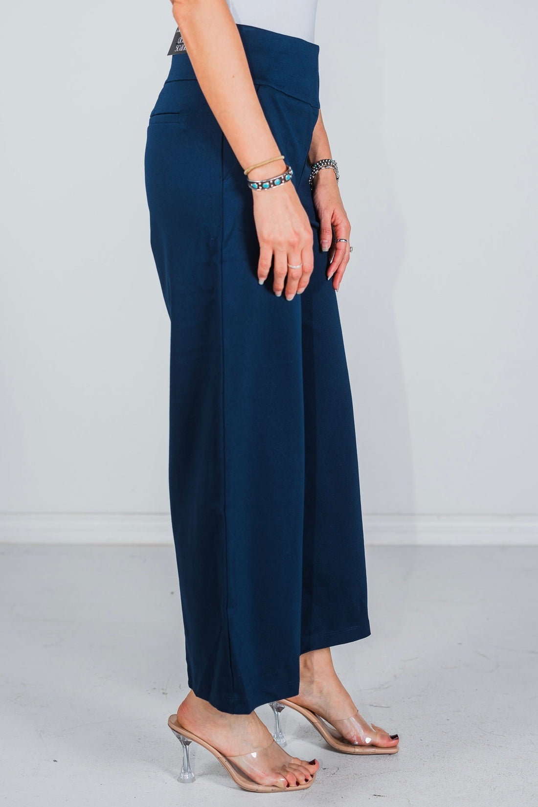 Navy Magic Wide Cropped Pants - Whiskey Skies - DEAR SCARLETT