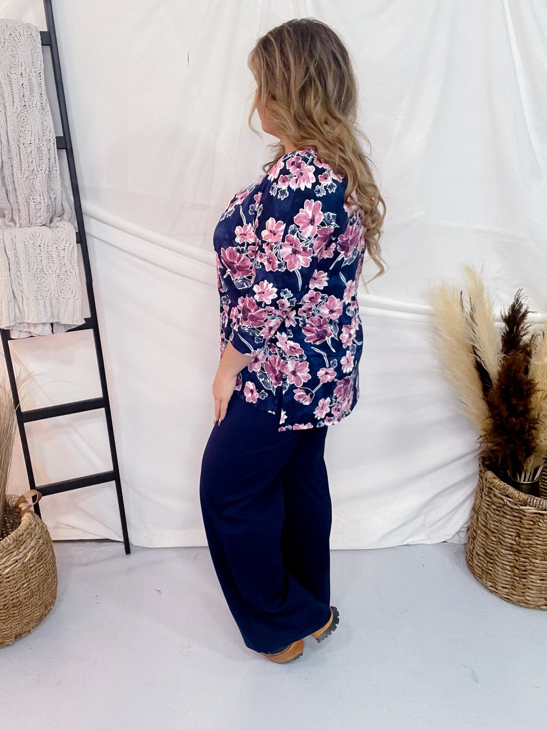 Navy Magic Wide Regular Pants - Whiskey Skies - DEAR SCARLETT