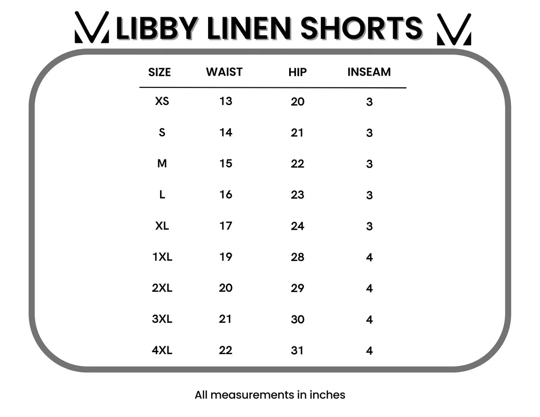 Navy Pinstriped "Libby" Linen Shorts W/ Stretchy Waistband - Whiskey Skies - MICHELLE MAE