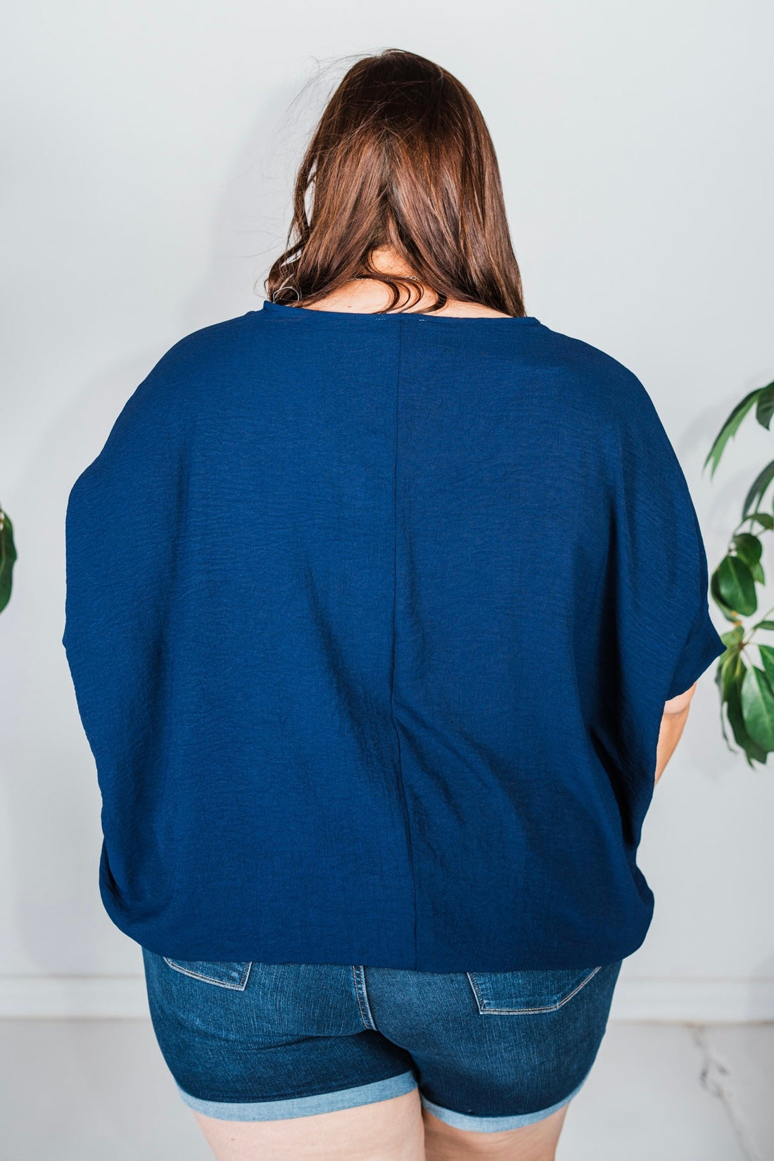 Navy Poncho Like Dolman Sleeve Top - Whiskey Skies - ANDREE BY UNIT