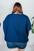 Navy Poncho Like Dolman Sleeve Top - Whiskey Skies - ANDREE BY UNIT