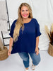 Navy Poncho Like Dolman Sleeve Top - Whiskey Skies - ANDREE BY UNIT